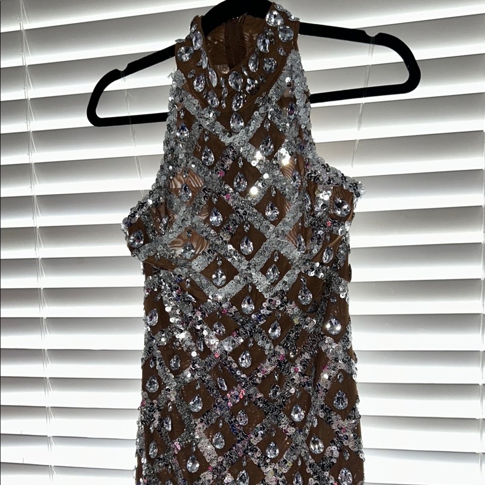 Sequin Embellished Halter Dress